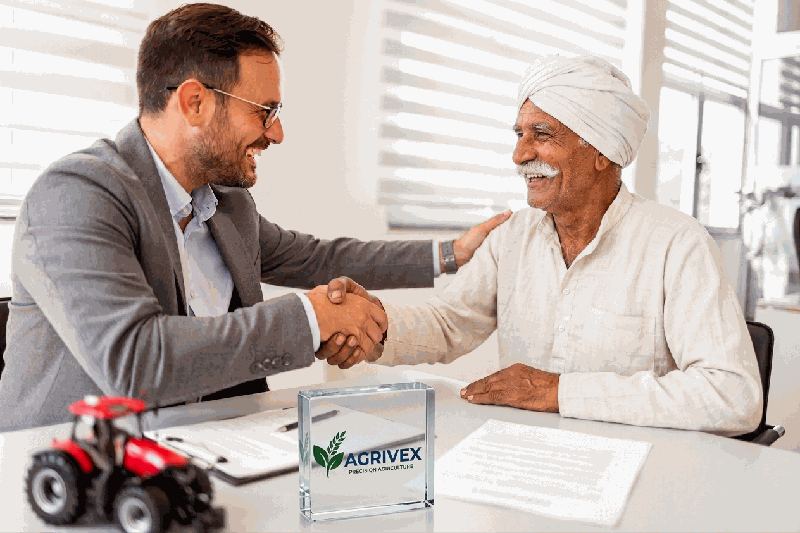 Agricultural professional working with a farmer